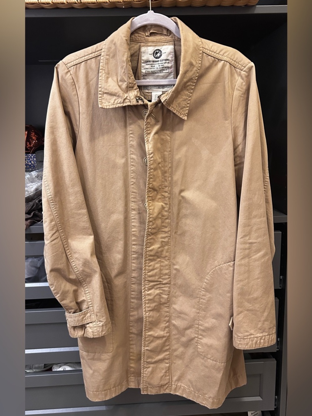 Lucky Brand Beige/Tan Lightweight Trench Coat
